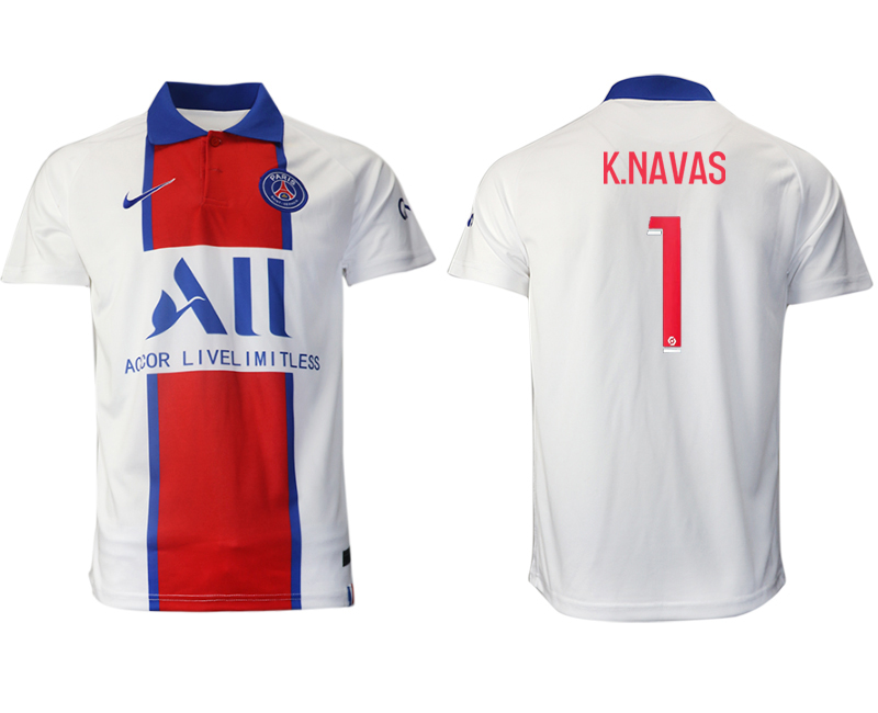 Men 2020-2021 club Paris St German away aaa version #1 white Soccer Jerseys